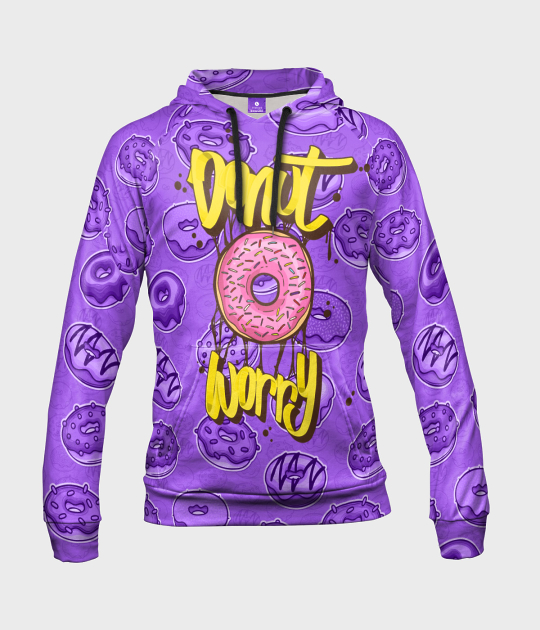 Bluza damska fullprint z kapturem Donut Worry Fullprint