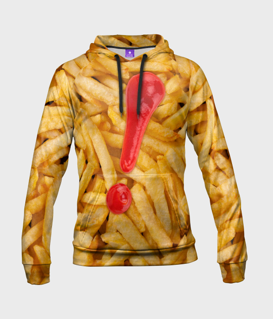 Bluza damska fullprint z kapturem Frytki z ketchupem