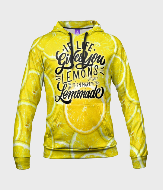 Bluza damska fullprint z kapturem Lemonade
