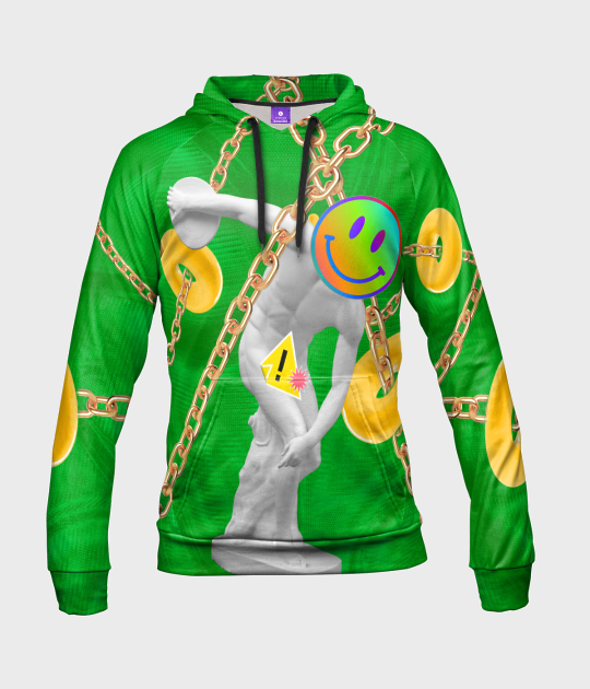 Bluza damska fullprint z kapturem Rzeźba