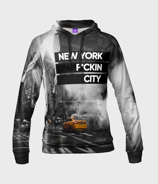 Bluza damska fullprint z kapturem Nowy York