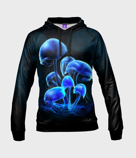 Bluza damska fullprint z kapturem Mysterious Mushrooms