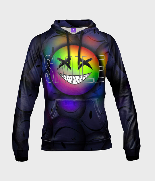 Bluza damska fullprint z kapturem Rainbow Smile