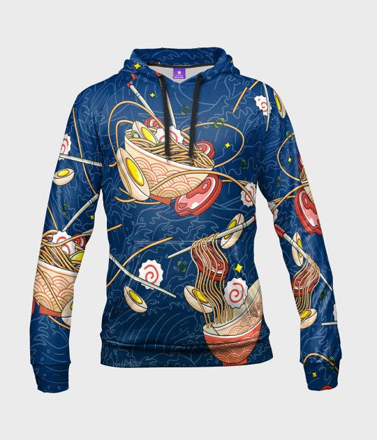 Bluza damska fullprint z kapturem Ramen