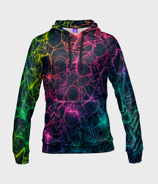 Bluza damska fullprint z kapturem Psychodeliczne kształty