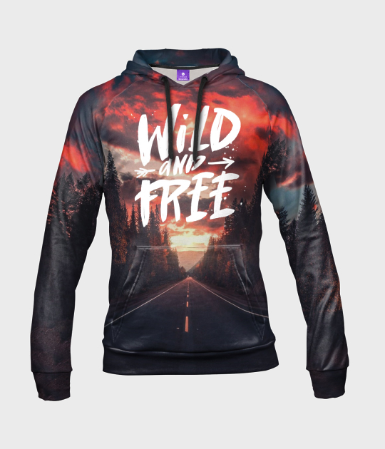 Bluza damska fullprint z kapturem Wild and Free