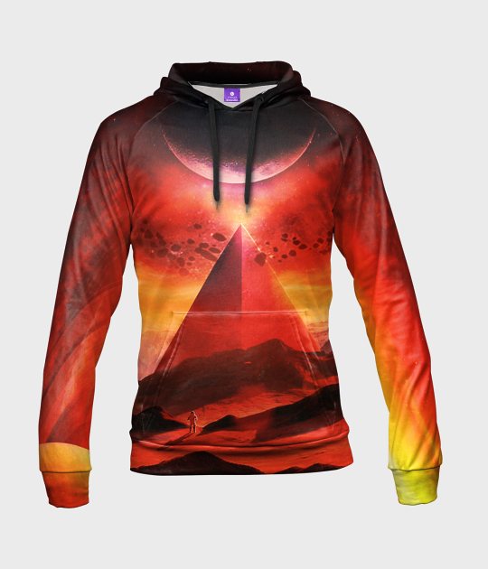 Bluza damska fullprint z kapturem Space pyramid