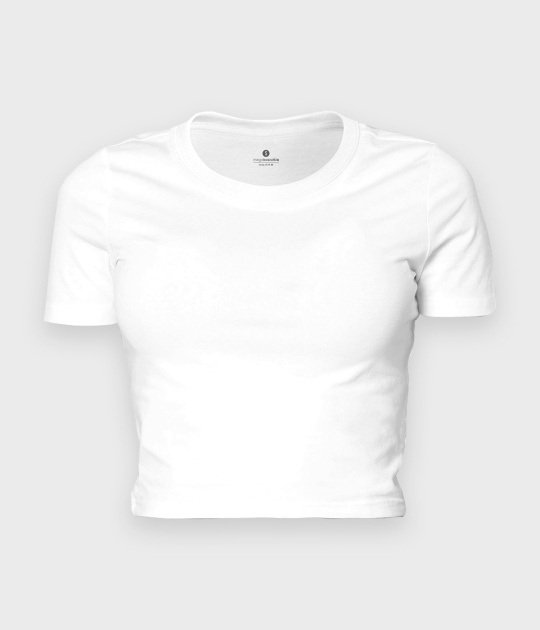 Damska koszulka cropped (bez nadruku, gładka) - biała