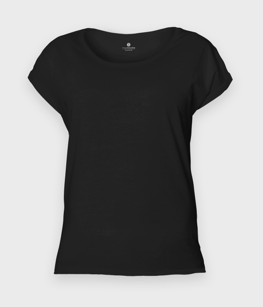Damska koszulka rolls (bez nadruku, gładka) - czarna