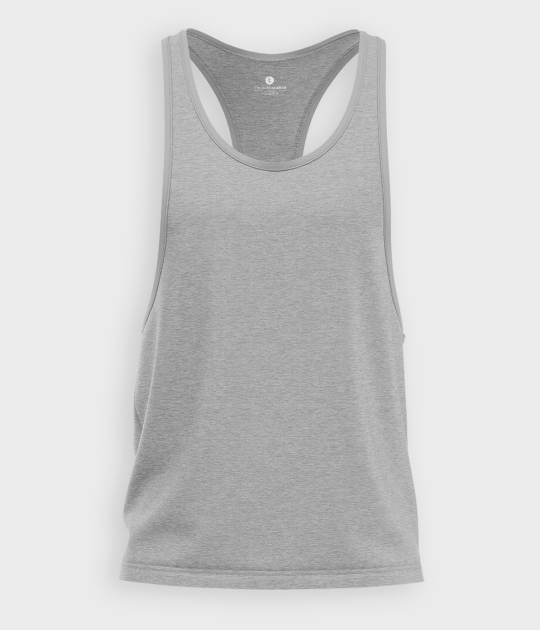 Męski tank top muscle (bez nadruku, gładki) - szara
