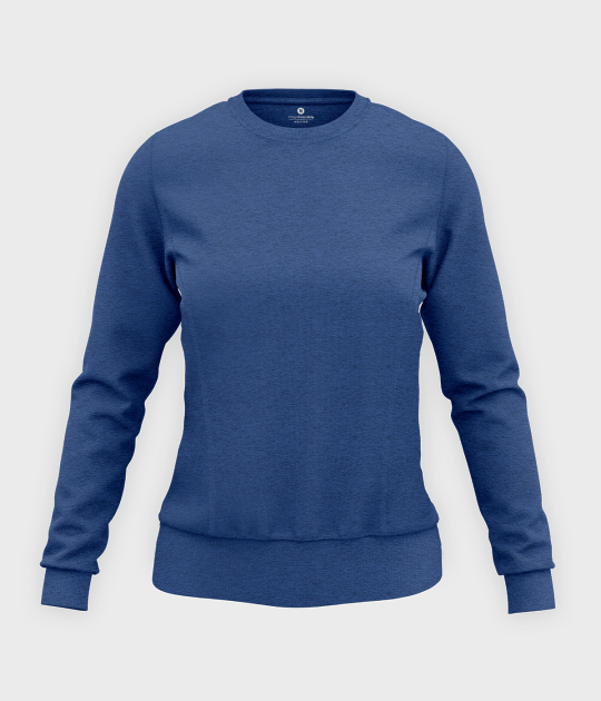 Damska bluza taliowana (bez nadruku, gładka) - niebieska