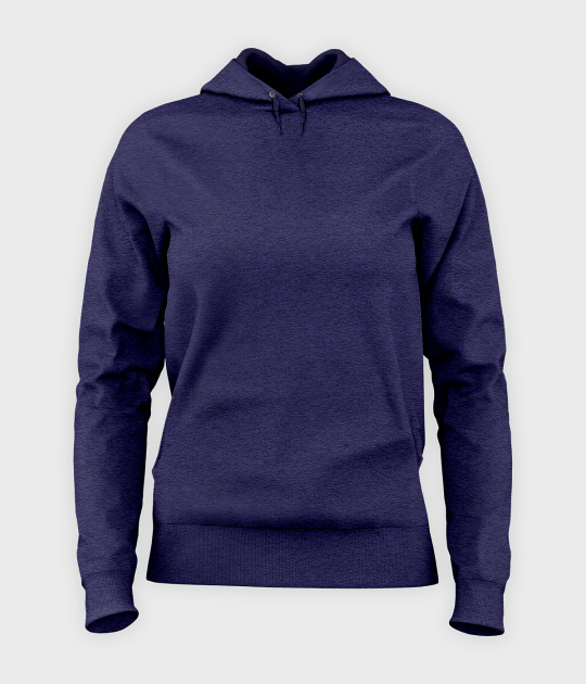 Bluza damska z kapturem taliowana Damska bluza z kapturem taliowana (bez nadruku, gładka) - niebieska